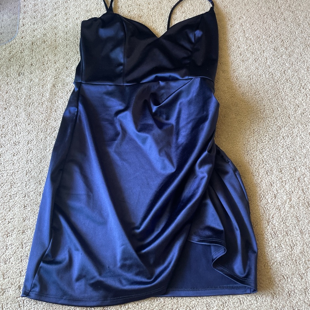 Windsor Midnight Blue Satin Mini Dress